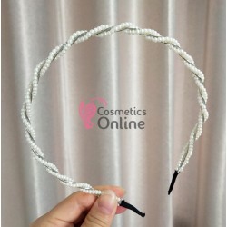 Bentita pentru par cu perle Cod W017 Albe